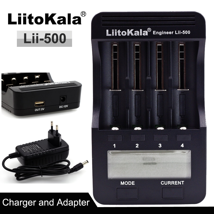 LiitoKala LCD ȭ ͸ , Lii500, 3.7V, 1.2V, ..